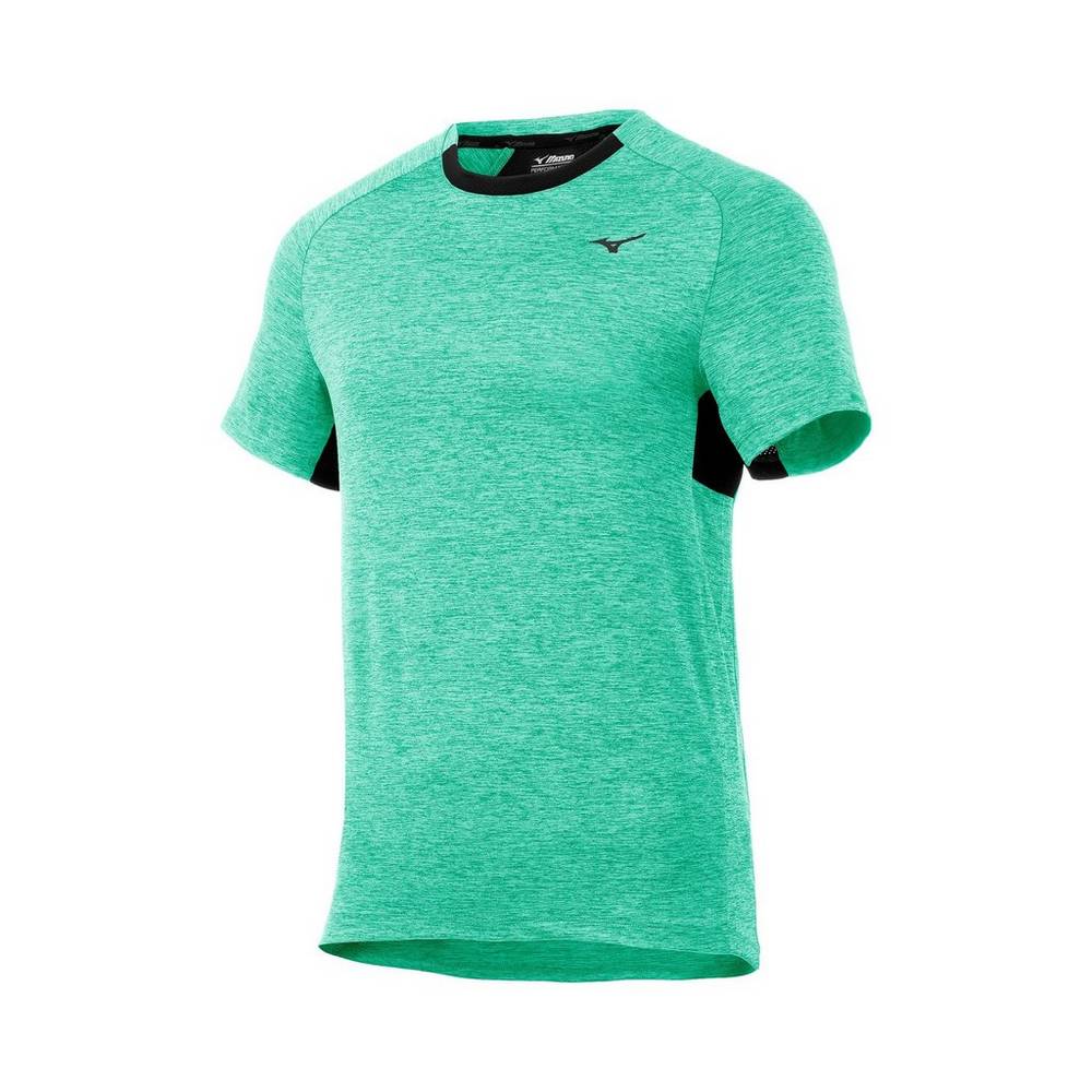 Mizuno Men's Alpha Short Sleeve T-Shirts Green/Black (421928-UOF)